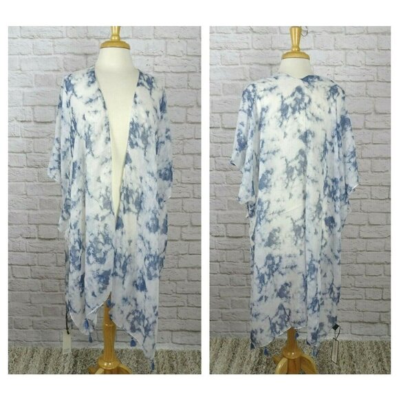 NWT Ivy London NYC Tie-Dye Cover-Up Kimono Caftan Beach Swim OS - Picture 3 of 11